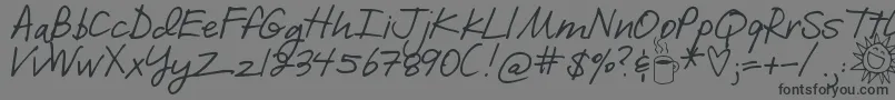 フォントDjbILoveMeSomeBrook – 黒い文字の灰色の背景