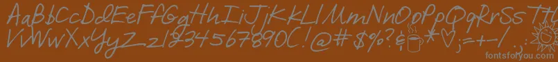 DjbILoveMeSomeBrook-Schriftart – Graue Schriften auf braunem Hintergrund