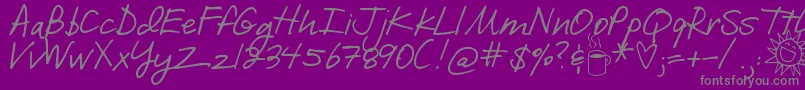 DjbILoveMeSomeBrook Font – Gray Fonts on Purple Background