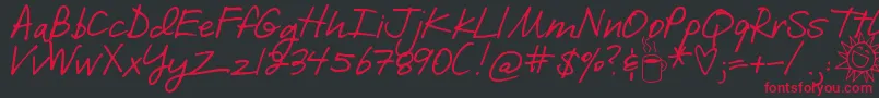 DjbILoveMeSomeBrook Font – Red Fonts on Black Background