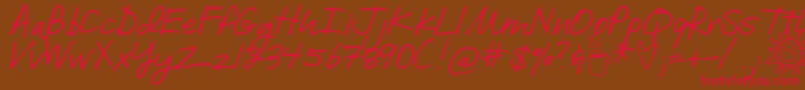 DjbILoveMeSomeBrook Font – Red Fonts on Brown Background