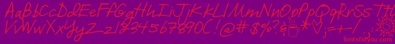 DjbILoveMeSomeBrook Font – Red Fonts on Purple Background