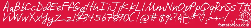 DjbILoveMeSomeBrook Font – White Fonts on Red Background