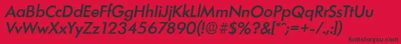LimerickserialMediumItalic Font – Black Fonts on Red Background