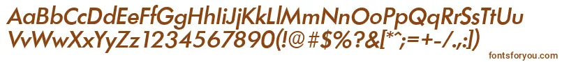 フォントLimerickserialMediumItalic – 白い背景に茶色のフォント