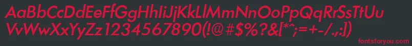 LimerickserialMediumItalic Font – Red Fonts on Black Background
