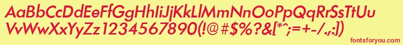 LimerickserialMediumItalic Font – Red Fonts on Yellow Background