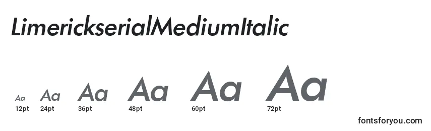 LimerickserialMediumItalic-fontin koot