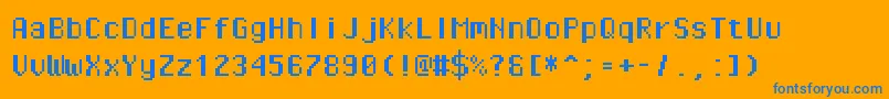 Pixeloperatormonohb Font – Blue Fonts on Orange Background