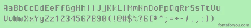 Pixeloperatormonohb Font – Gray Fonts on Green Background