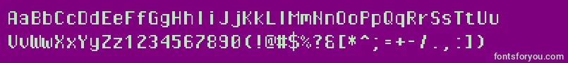 Pixeloperatormonohb Font – Green Fonts on Purple Background