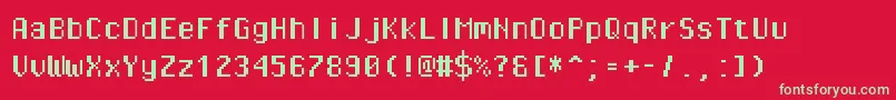 Pixeloperatormonohb Font – Green Fonts on Red Background