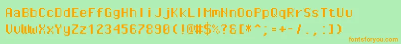 Pixeloperatormonohb Font – Orange Fonts on Green Background