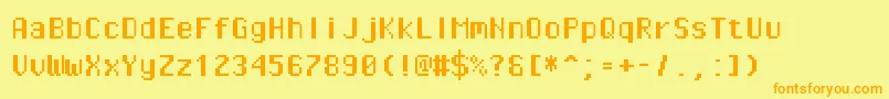 Pixeloperatormonohb Font – Orange Fonts on Yellow Background
