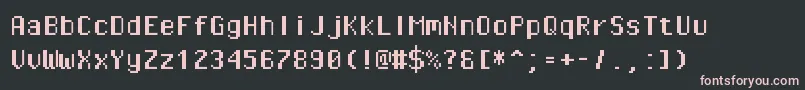 Czcionka Pixeloperatormonohb – różowe czcionki na czarnym tle
