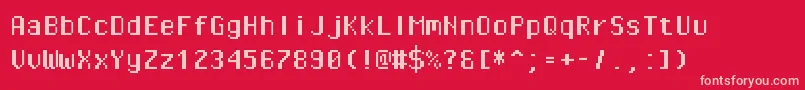 Pixeloperatormonohb Font – Pink Fonts on Red Background