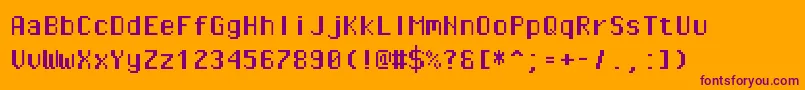 Pixeloperatormonohb Font – Purple Fonts on Orange Background