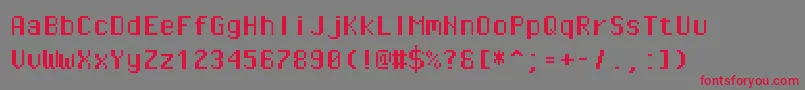 Pixeloperatormonohb Font – Red Fonts on Gray Background