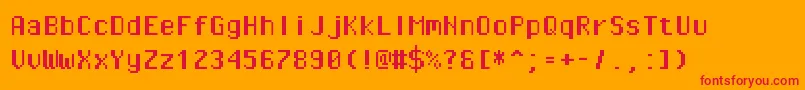 Pixeloperatormonohb Font – Red Fonts on Orange Background