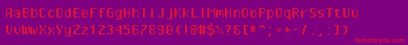 フォントPixeloperatormonohb – 紫の背景に赤い文字