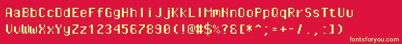 Pixeloperatormonohb Font – Yellow Fonts on Red Background