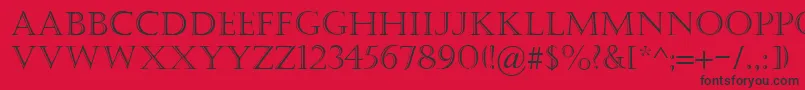 フォントCastellar – 赤い背景に黒い文字