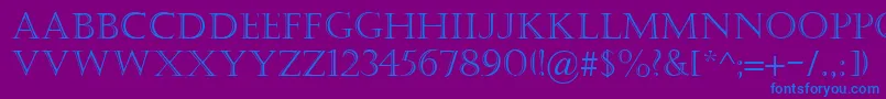 Castellar Font – Blue Fonts on Purple Background