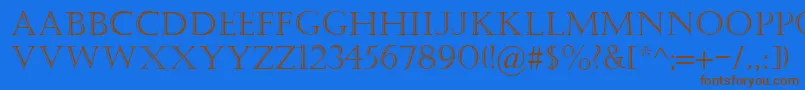 Castellar Font – Brown Fonts on Blue Background