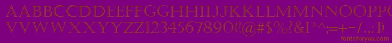 Castellar Font – Brown Fonts on Purple Background