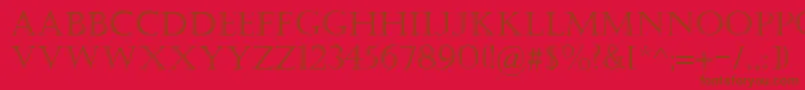 Castellar Font – Brown Fonts on Red Background