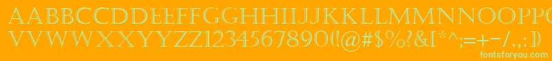 Castellar Font – Green Fonts on Orange Background