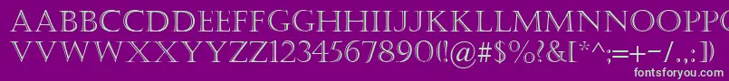 Castellar-Schriftart – Grüne Schriften auf violettem Hintergrund