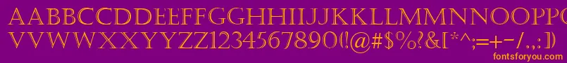 Castellar-fontti – oranssit fontit violetilla taustalla