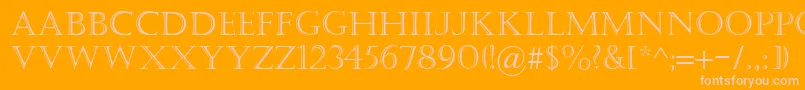 Castellar Font – Pink Fonts on Orange Background