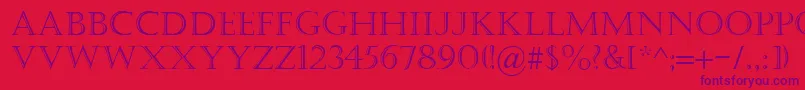 Castellar-Schriftart – Violette Schriften auf rotem Hintergrund