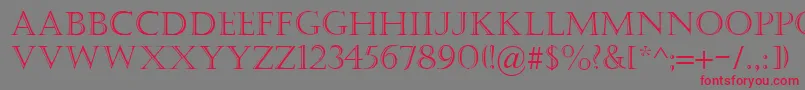 Castellar Font – Red Fonts on Gray Background