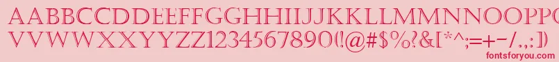 Castellar-Schriftart – Rote Schriften auf rosa Hintergrund