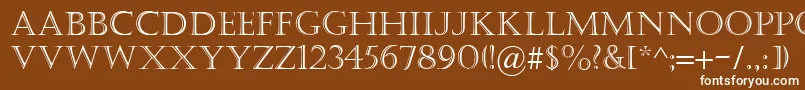 Castellar-fontti – valkoiset fontit ruskealla taustalla