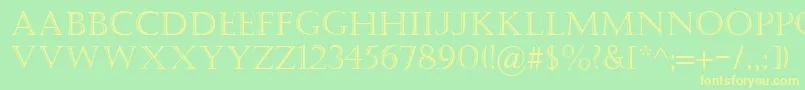 Castellar Font – Yellow Fonts on Green Background