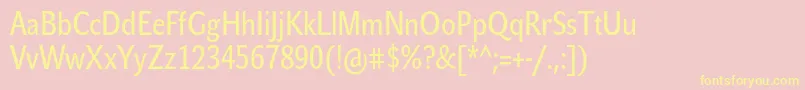 JohnsanscondWhiteProBold-Schriftart – Gelbe Schriften auf rosa Hintergrund