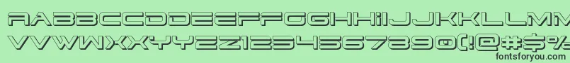Dodger33D Font – Black Fonts on Green Background