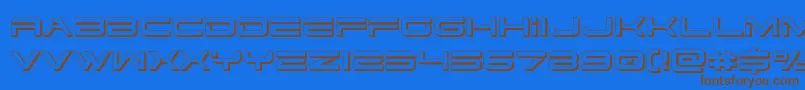 Dodger33D Font – Brown Fonts on Blue Background