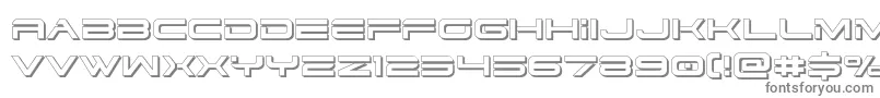 Dodger33D-fontti – harmaat kirjasimet valkoisella taustalla