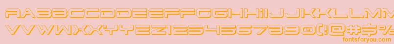 Dodger33D-Schriftart – Orangefarbene Schriften auf rosa Hintergrund