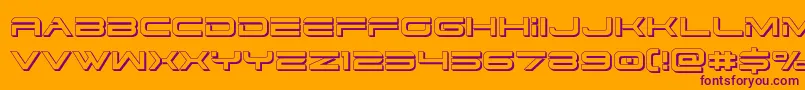 Dodger33D Font – Purple Fonts on Orange Background