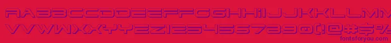 フォントDodger33D – 赤い背景に紫のフォント