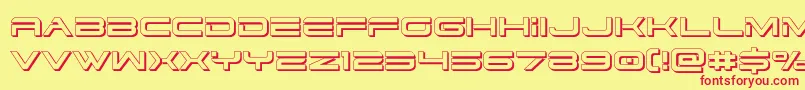 Dodger33D Font – Red Fonts on Yellow Background