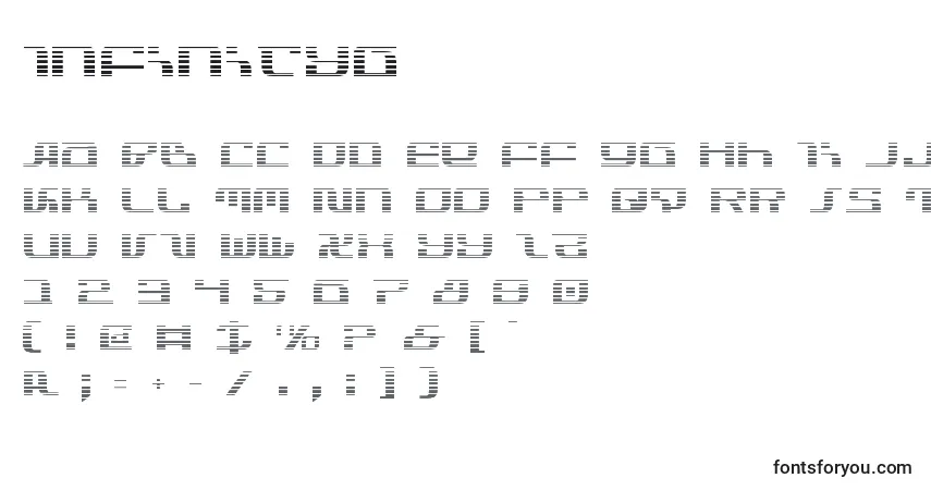 Schriftart Infinityg – Alphabet, Zahlen, spezielle Symbole