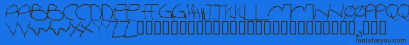 Ithiitj-Schriftart – Schwarze Schriften auf blauem Hintergrund