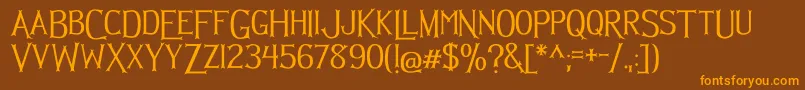 Hellmuth Font – Orange Fonts on Brown Background